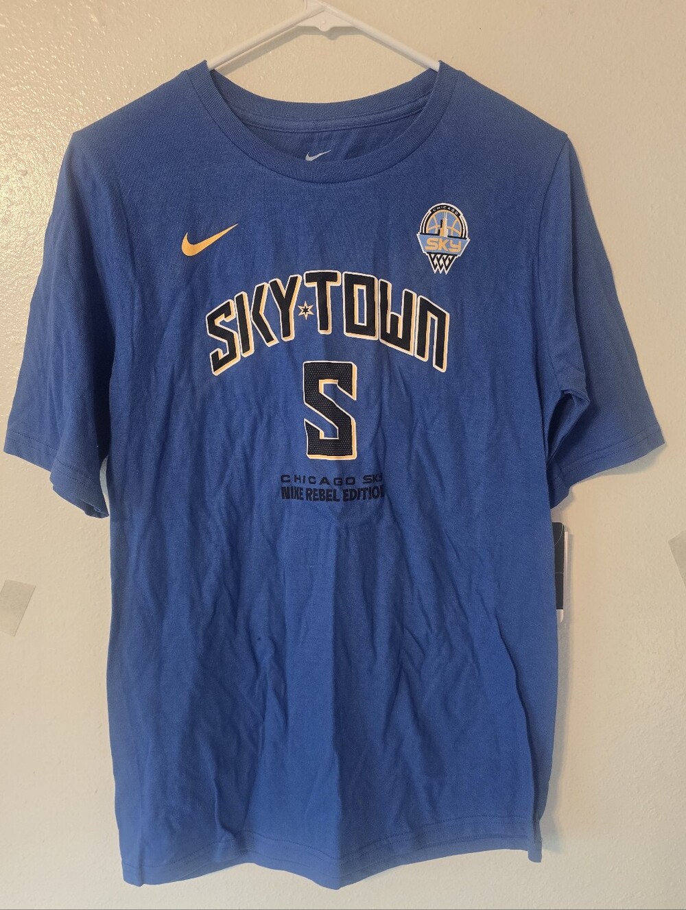 NWT Nike Chicago Sky Angel Reese #5 Skytown Rebel Edition Tee - Youth XL 18/20
